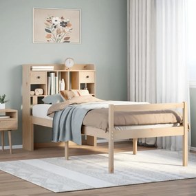 Cama com estante sem colchão 100x200 cm pinho maciço