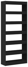 Armário/divisor de ambiente preto 80x30x198 cm