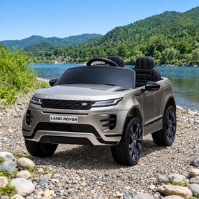 Carro elétrico para crianças 12V Range Rover Evoque pneus borracha e assento pele sintetica Cinzento