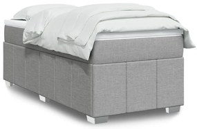 vidaXL Cama com molas/colchão 80x200 cm tecido cinza-claro