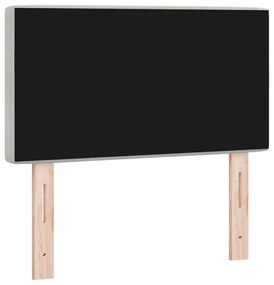 Cabeceira LED com botões de cristal, estofada em cinza claro, 80 cm.