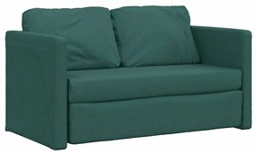 Sofá-cama sem pés 112x174x55 cm tecido verde-escuro