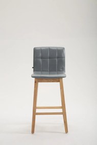 Banco de bar Bregenz em couro sintético e com estrutura em Cor Natural 47 x 106 x 50 cm Cinzento