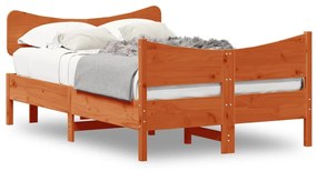 vidaXL Cama sem colchão 120x200 cm madeira pinho maciça castanho-mel