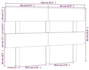 Cabeceira de cama 138x3x81 cm pinho maciço