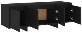 Móvel de TV 120x30x40,5 cm derivados de madeira preto