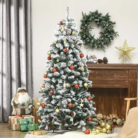 HOMCOM Árvore de Natal Artificial Altura 180 cm Árvore Nevada com 695