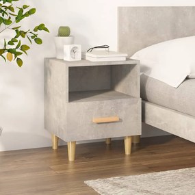 vidaXL Mesa de cabeceira 40x35x47 cm cinzento cimento