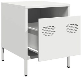 Mesa de cabeceira 35x39x43,5 cm aço branco