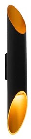 Candeeiro de parede moderno preto com dourado no interior 5,6 cm - Organo Moderno