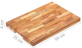 Tábua de cortar 50x35x4 cm madeira de acácia maciça