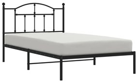 Estrutura de cama com cabeceira 100x200 cm metal preto