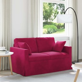 vidaXL Sofá Vinho Vermelho 138 x 78 x 80 cm Veludo