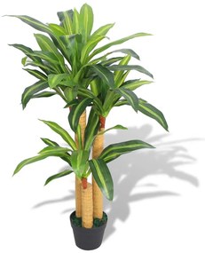 Planta dracena artificial com vaso 100 cm verde