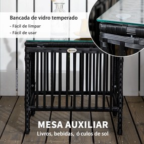 Conjunto de 2 Espreguiçadeiras de Jardim Espreguiçadeiras de Vime Sint