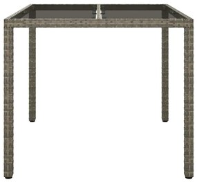 Mesa de Jantar Cinza 90x90x75 cm Vime Sintético