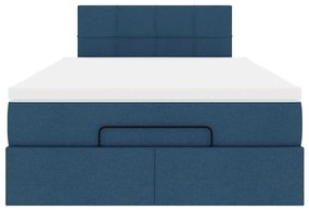 Cama otomana com colchão 120x200 cm tecido azul