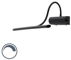 Candeeiro de parede design preto 32 cm com LED e dimmer - Tableau Moderno