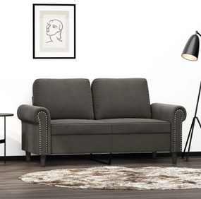 vidaXL Sofá de 2 lugares 120 cm veludo cinza-escuro