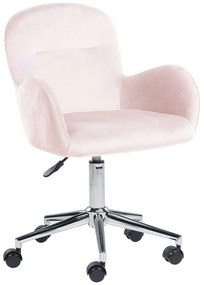 Cadeira de escritório em veludo rosa PRIDDY Beliani