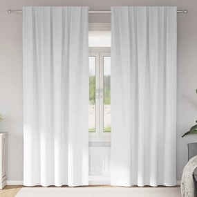 vidaXL Cortinas Blackout com Argolas 2 pcs Branco Puro 245 x 140 cm