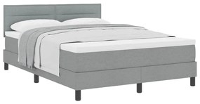 Cama Box Spring com Colchão Cinza Claro 140x200 cm Tecido