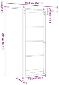 Porta de Correr vidaXL com Conjunto de Hardware 'ORKDAL'Branca 93x232