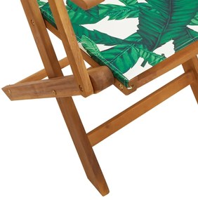 3 pcs conjunto de bistrô tecido/madeira maciça padrão folhas