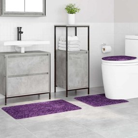 Conjunto de Tapetes de Banho em 3 Peças Roxo Polipropileno Antiderrapa