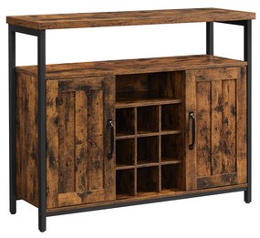 Armário de armazenamento com portas duplas para sala de jantar | VASAGLE | 100 x 35 x 81,4 cm | LSC094B01.