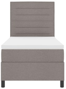 Cama Box Spring com Colchão Taupe 80x200 cm Tecido