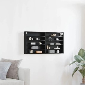 vidaXL Gabinete de Exibição Carvalho Preto 100 x 8,5 x 50 cm