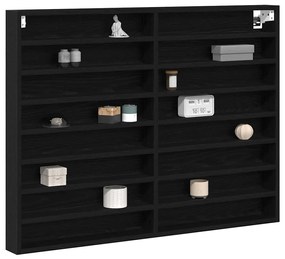 Gabinete Vitrine Preto Carvalho 100x8,5x75 cm Madeira engenheirada