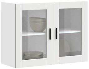 Armário de parede de cozinha com porta de vidro Porto branco