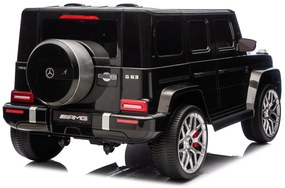 Carro elétrico para crianças Mercedes-Benz G63 AMG 24V, 4x4, 2 Lugares assento couro sintético, Rodas Eva Macias Preto