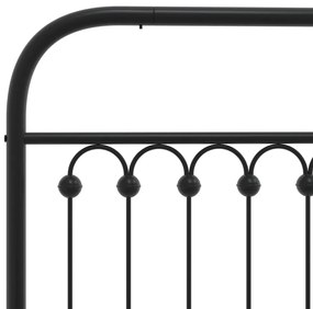 Estrutura de cama com cabeceira e pés 90x190 cm metal preto