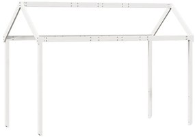 Cama alta c/ escada e telhado 80x200 cm pinho maciço branco