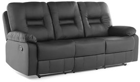 Conjunto de sofás reclináveis em pele sintética preta BERGEN Beliani