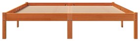Cama sem colchão 150x200 cm madeira pinho maciça castanho-mel