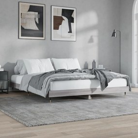 Estrutura de cama 150x200 cm derivados de madeira cinza sonoma