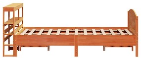 Cama sem colchão 160x200 cm madeira pinho maciço castanho-mel