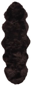 vidaXL Tapete em pele de carneiro 60x180 cm castanho