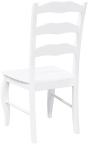 Cadeiras de jantar 2 pcs madeira de seringueira maciça branco