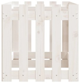 Canteiro elevado c/design cerca 150x50x50 pinho maciço branco