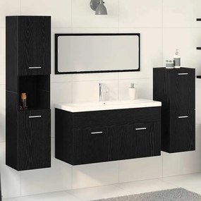 vidaXL Conjunto de Móveis para Banheiro 4 pcs Preto 80 x 38.5 x 45 cm