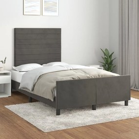 Estrutura de cama sem colchão 120x190 cm Veludo cinza escuro