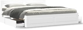 Estrutura de cama c/ cabeceira sem colchão 180x200 cm branco