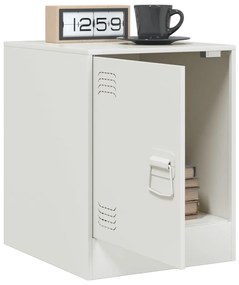 Mesas de cabeceira 2 pcs 34,5x39x44 cm aço branco