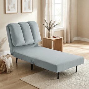 Sofá-Cama Individual 3 em 1 Dobrável com Encosto Ajustável e Almofada Espessa para Sala 72x88x87 cm Cinzento