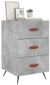 Mesa de cabeceira 40x40x66 cm derivados madeira cinza cimento